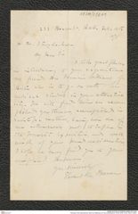Nachlass Franz Steindachner, Brief von McBrewer an Franz Steindachner (18.02.1878), Inv.Nr. 333.01, Seite 1